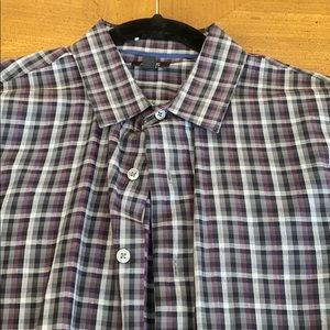 Apt 9 purple and black plaid shirt
